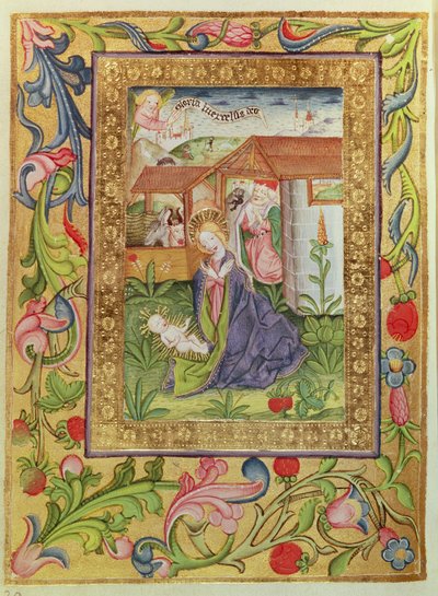 Codex Ser Nov 2599 f. 39v La Nascita di Cristo da German School